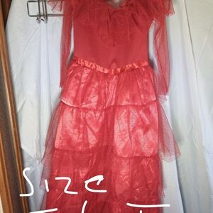 Red Layered Tulle Dress